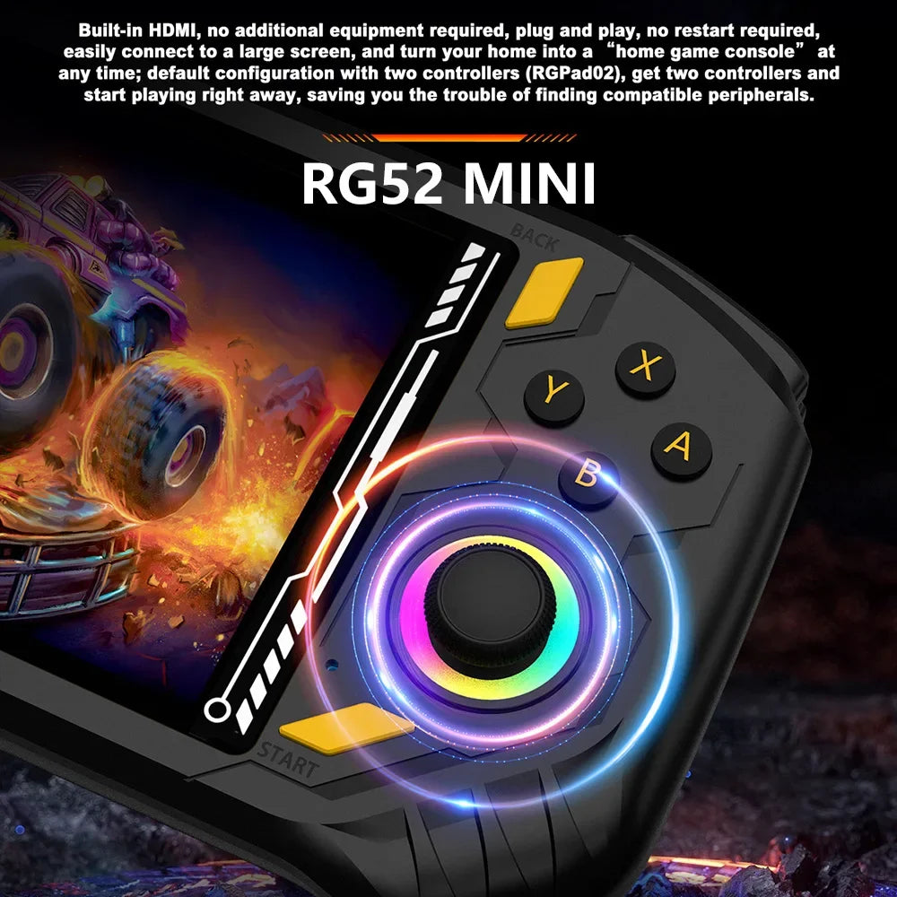 AISLPC Retro Handheld Game Console RK3562 Chip 5.5'' Screen Supports WiFi Bluetooth HD-Out RG52 Mini Video Game Player For PSP