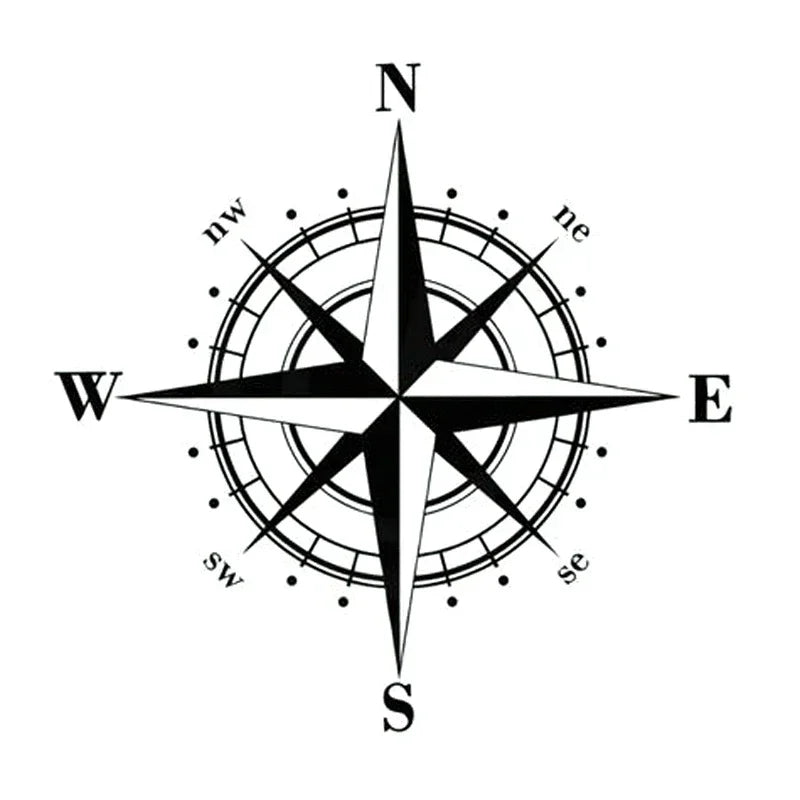 NSWE Compass Car Decal – Waterproof Vinyl Sticker for Auto & Motorcycle, Universal Fit