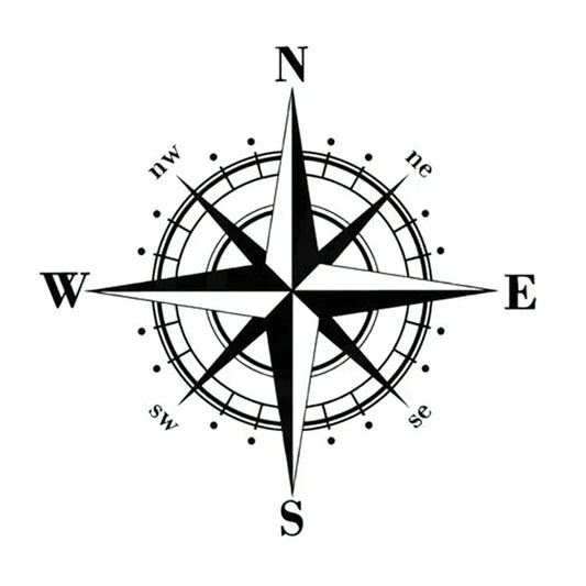 NSWE Compass Car Decal – Waterproof Vinyl Sticker for Auto & Motorcycle, Universal Fit