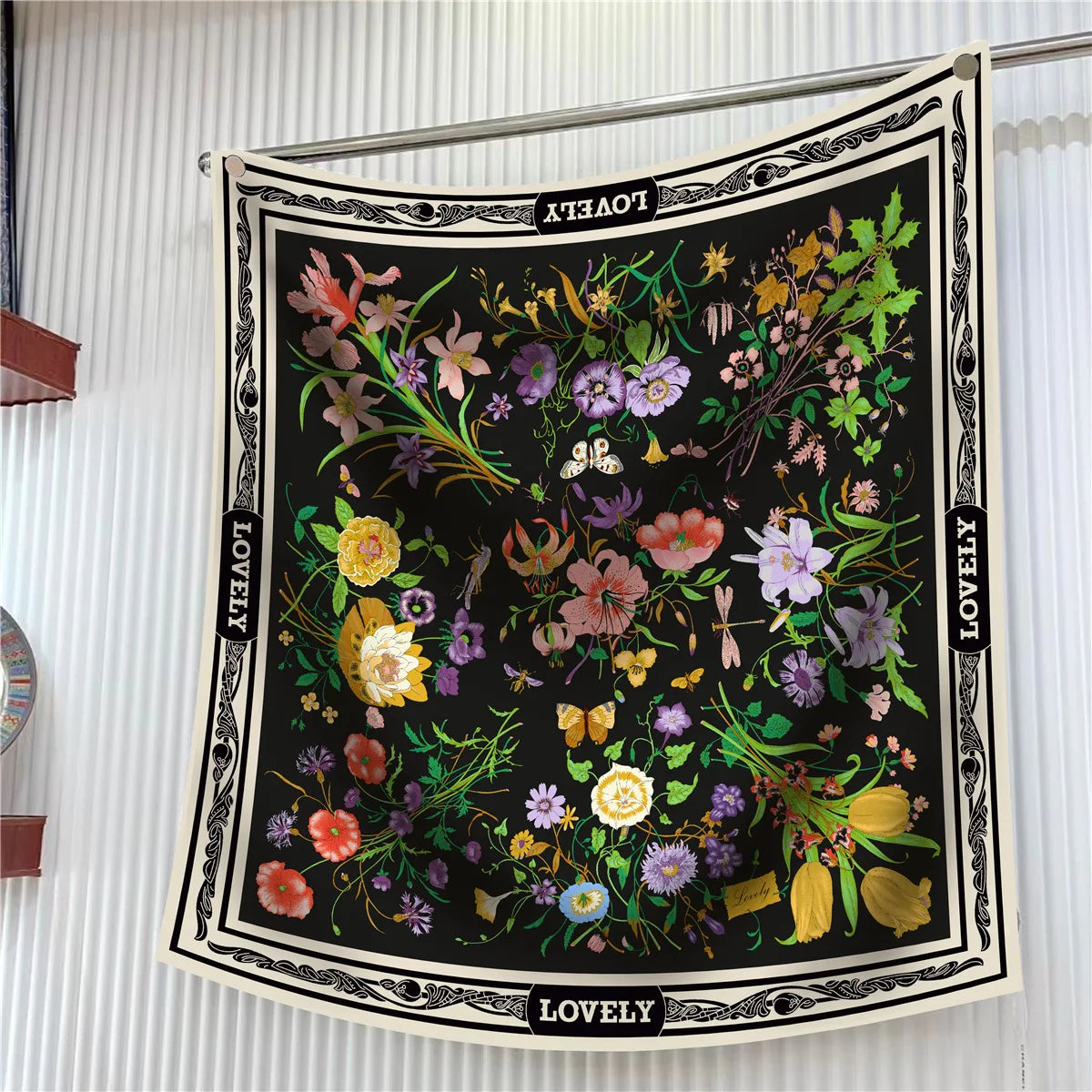 90cm Elegant Floral Silk Scarf for Women - Versatile Fashion Accessory