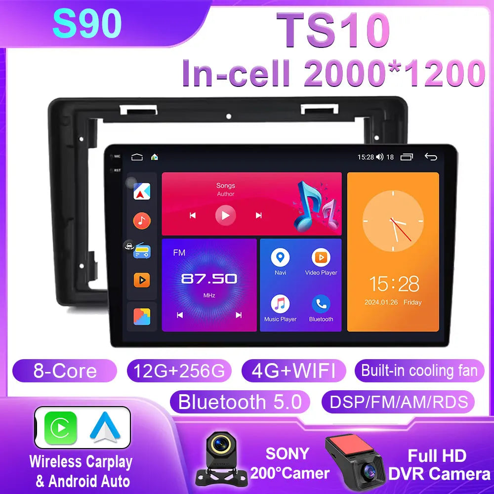 Car Stereo with Apple CarPlay & Android Auto, Compatible with Citroen C2 & C3 (2001-2010)