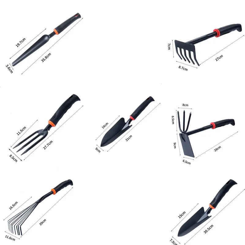 7-Piece Garden Tool Set — Mini Shovel, Rake & Trowel Kit for Planting