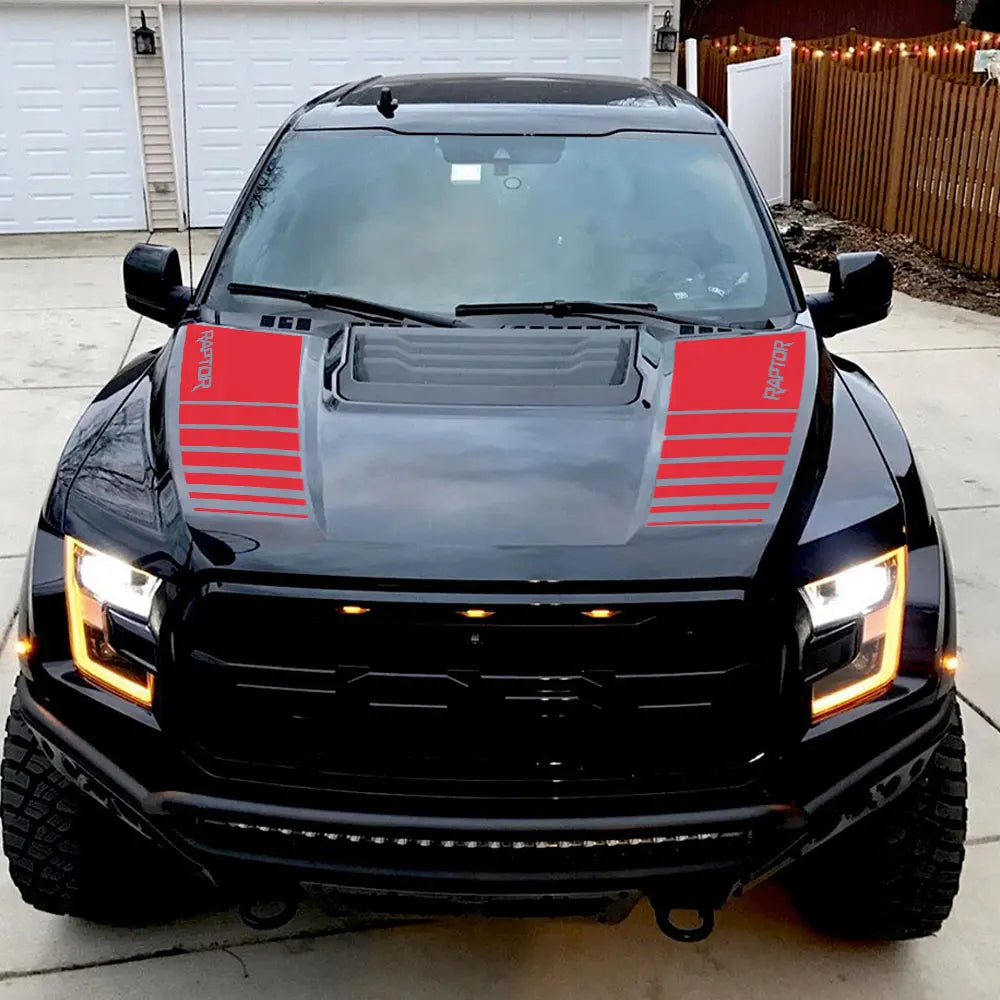Hood Graphic Vinyl Decals for Ford F-150 / Ranger Raptor 2015–2020 (2-Pack)