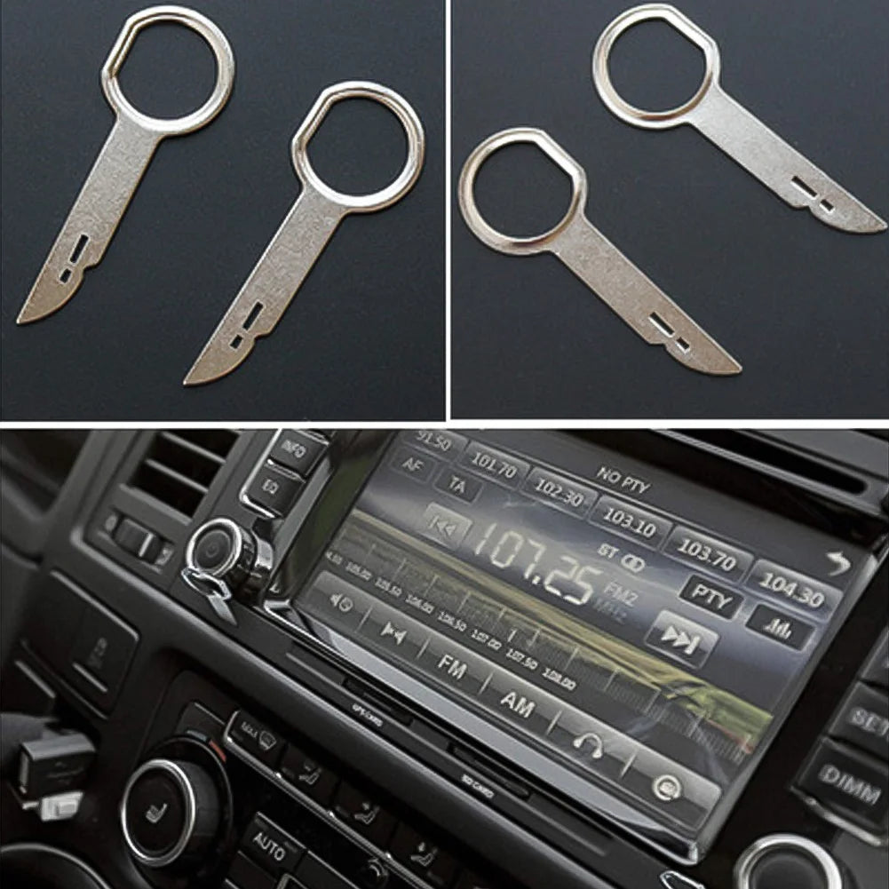 2Pcs Car Radio Removal Key Pin Tool Stereo Head Unit Audio Car Repair Special Disassembly Extraction Tool for VW Audi Ford