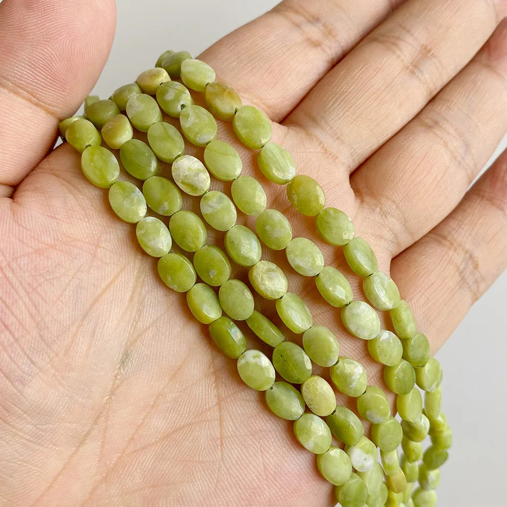 Healing Faceted Gems Beads Oval Shape Natural Crystal Jaspers Stone Loose Beads For Jewelry Making Necklace DIY Bracelet 6x8mm