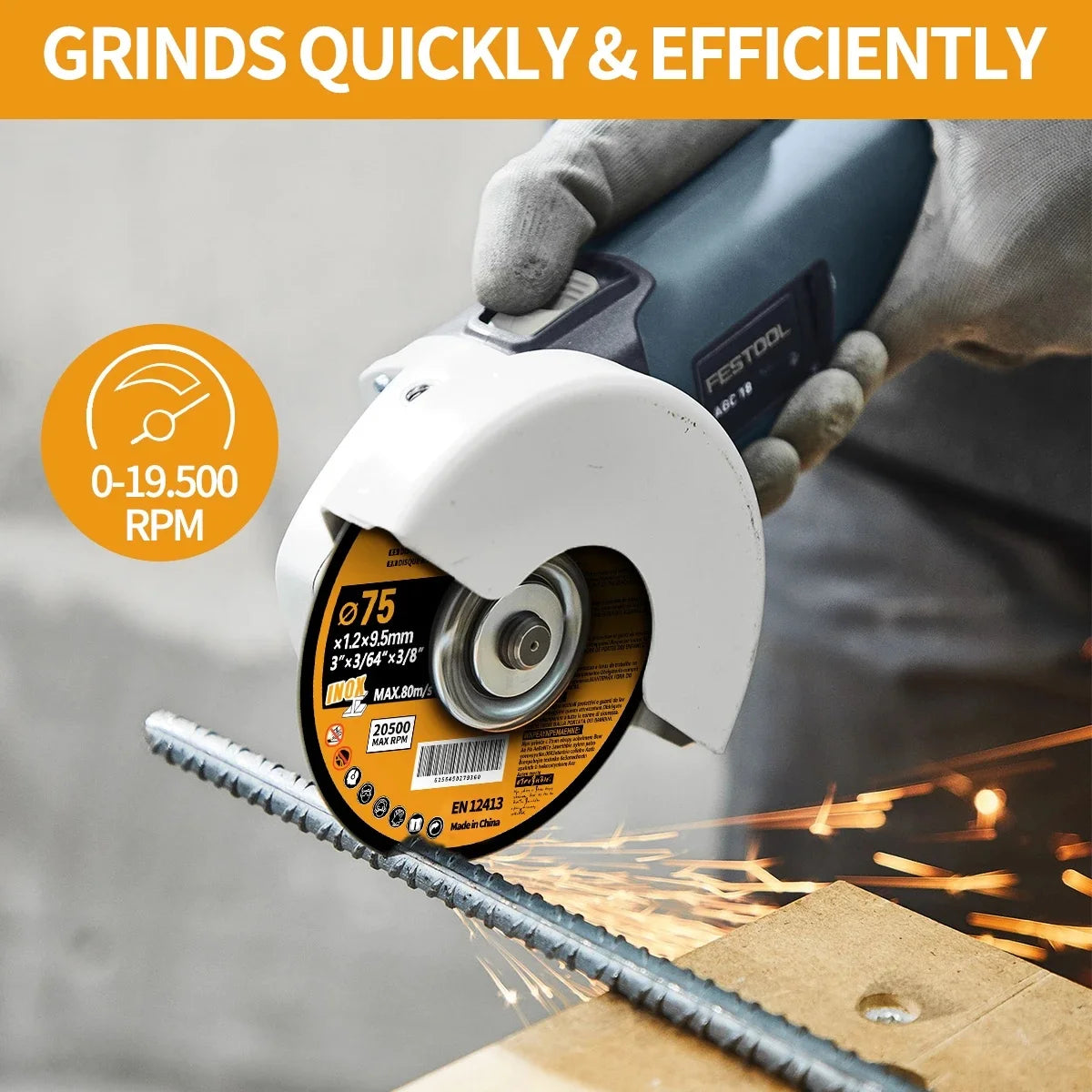 Loonpon 75mm Resin Cutting Discs — Angle Grinder Metal Cut-Off Wheels