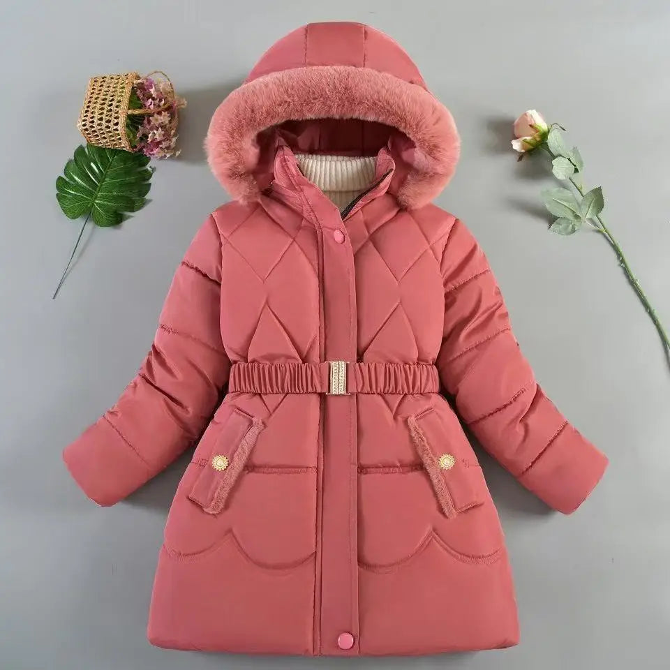 Girls' Hooded Winter Coat with Belt - Plush Lined Heavy Jacket - photo 23