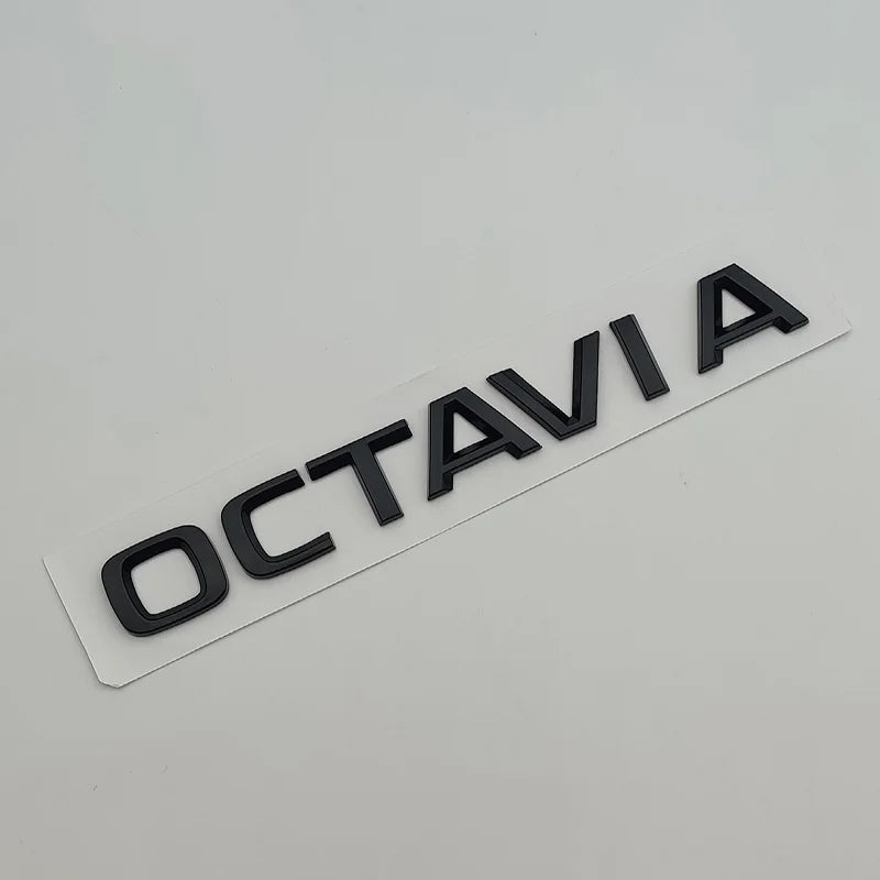 3D ABS Chrome Black Logo Octavia Emblem Letters Car Rear Trunk Badge Octavia 1 2 3 4 A5 A7 MK3 Octavia Sticker Accessories