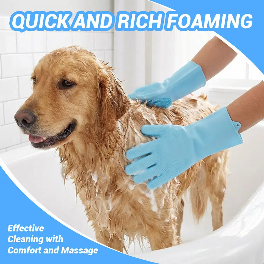 Upgraded Pet Hair Remover Gloves Gentle Deshedding Grooming Gloves for Dogs Cats & Horses Long & Short Hair Pet Grooming Tool