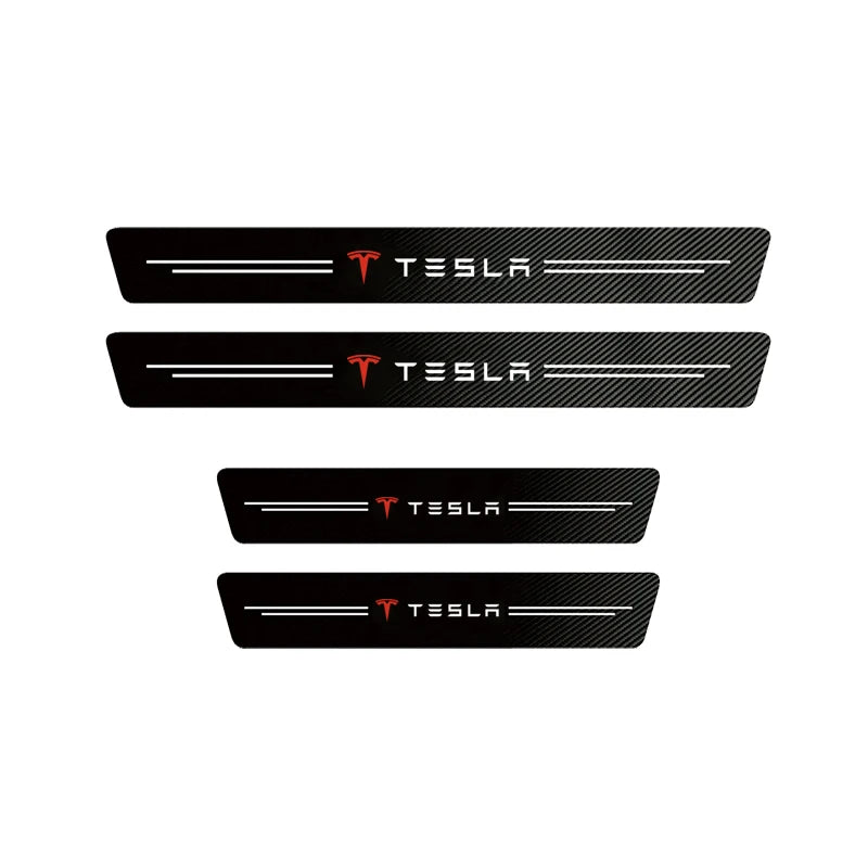 Carbon Fiber Car Door Sill Protector Sticker – Tesla Model 3, Y, S, X, Cybertruck & Roadster