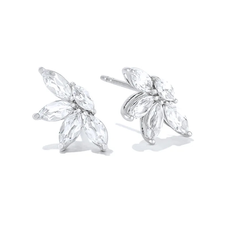 925 Sterling Silver Tassel Hoop Earrings for Women - White Zircon
