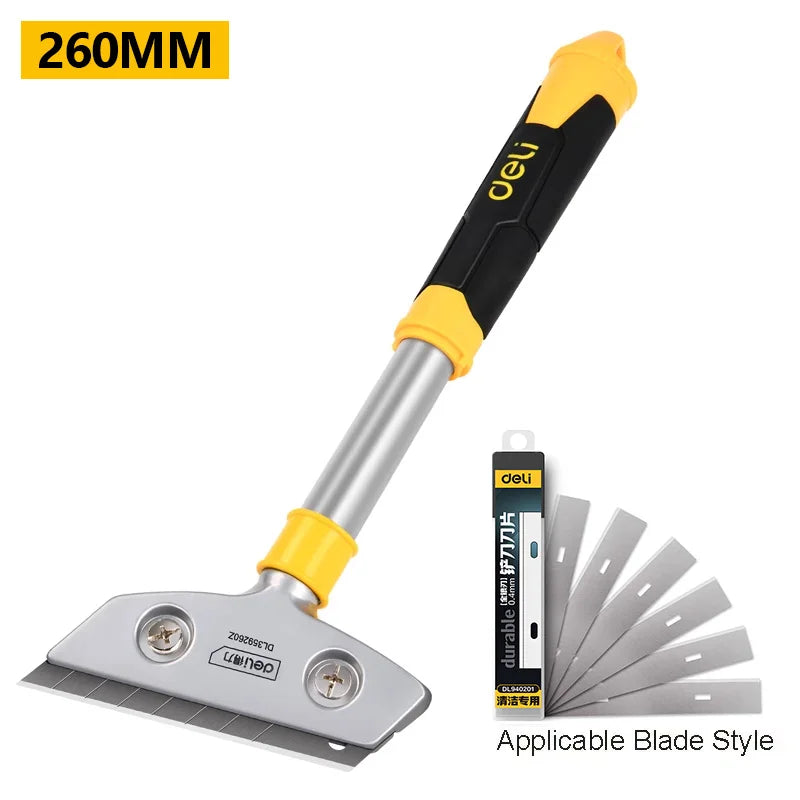 Deli Portable Cleaning Knife Cleaning Shovel Cutter Glass Floor Tiles Scraper Blade Seam Removal Household Kitchen Hand Tool