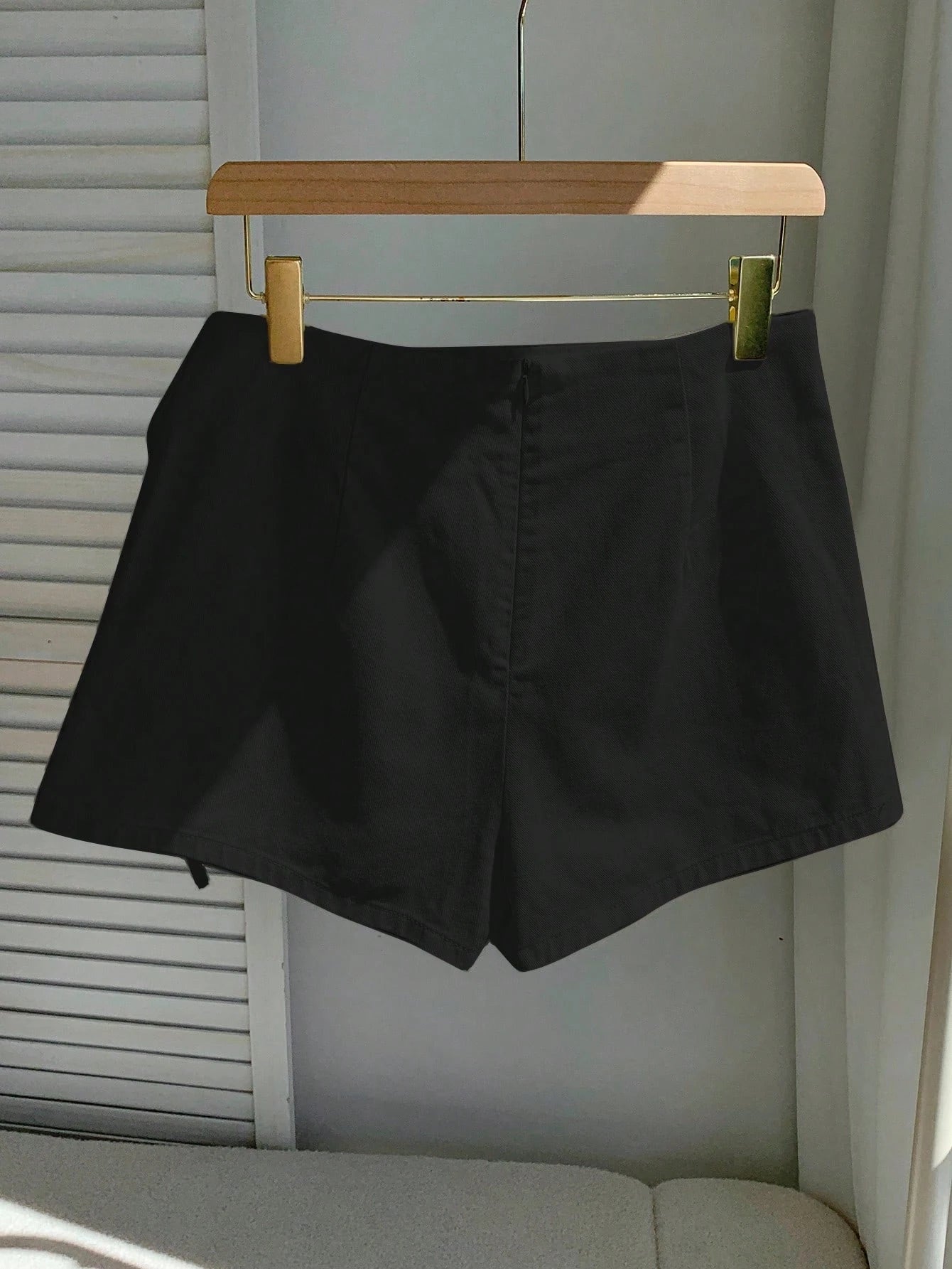 Ladies New Spring Summer Linen Solid Color Casual Sports Elastic Waist Drawstring Belted Skort for Spring Summer