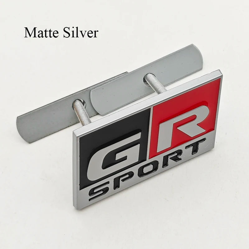 3D Metal Car Sticker GR SPORT Logo Fender Side Badge Rear Trunk Front Grille Emblem For Toyota Alphard Avensis Prius Crown Yaris