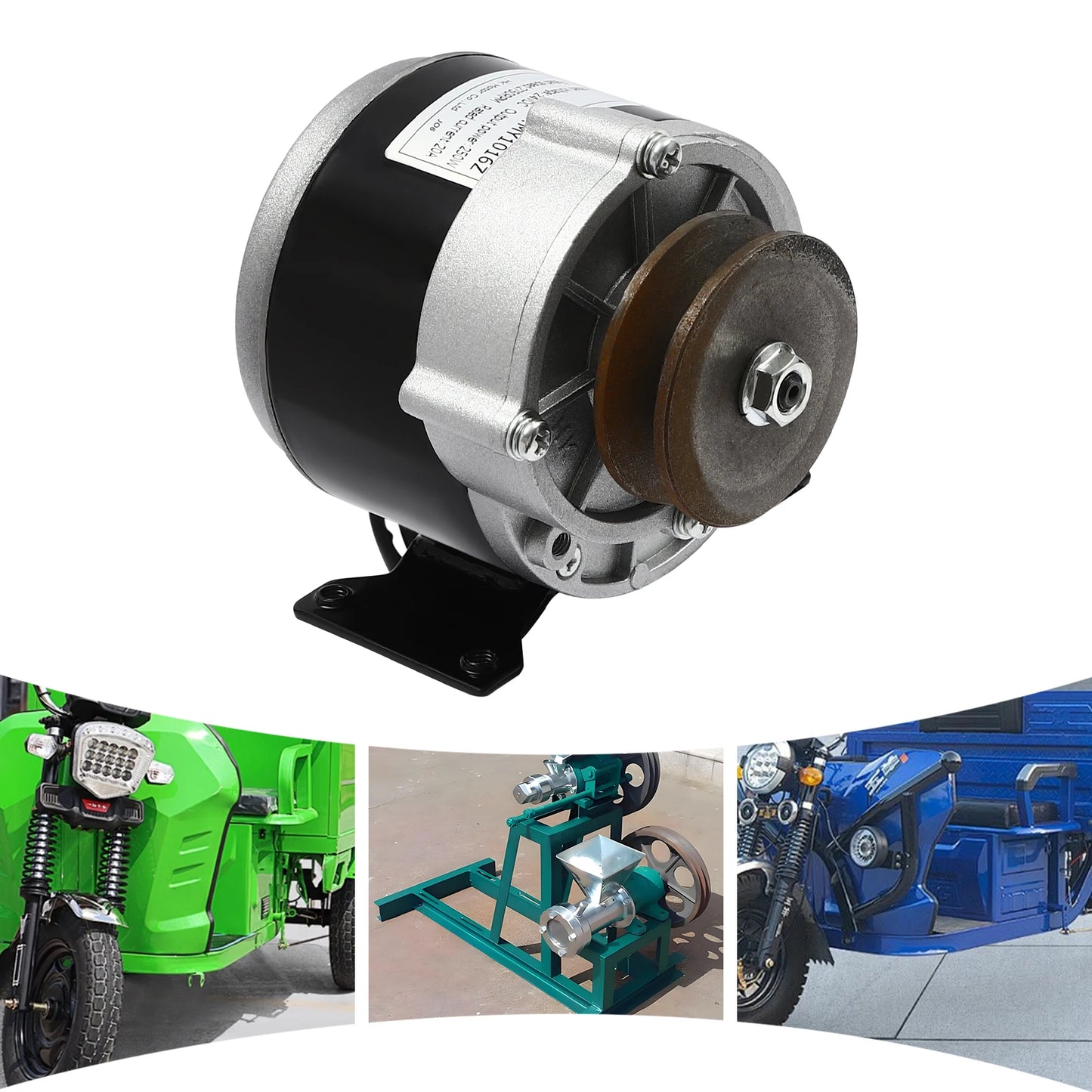 24V 250W Gear Reduction Electric Motor with Belt Pulley DC Motors Reductor for E‑bike Scooter