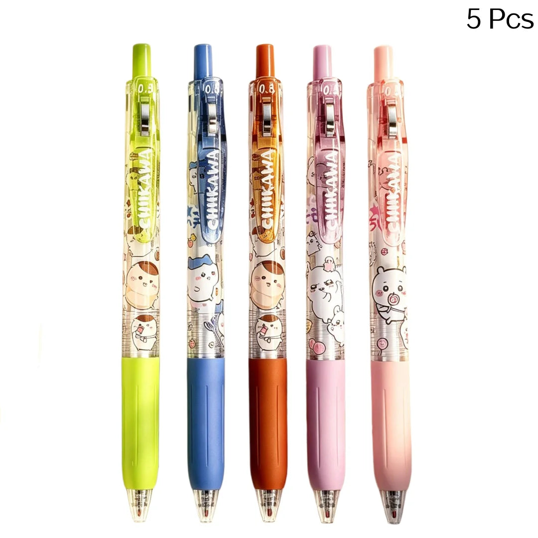 Cute Chiikawa Gel Pen Set | 0.5mm Black Ink, Ideal for Students & Chiikawa Fans, Perfect Back-to-School Gift & Present for Frien