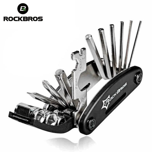 ROCKBROS Multi-Function Bicycle Repair Tool Kit Portable Hex Spoke Screwdriver Wrench Mountain Road bike Cycling Tool Sets Black
