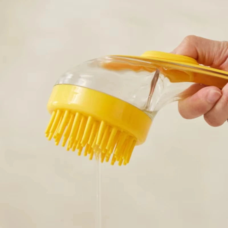 Long-Handle Pet Bath Brush - Soft Silicone Grooming Comb – photo 5