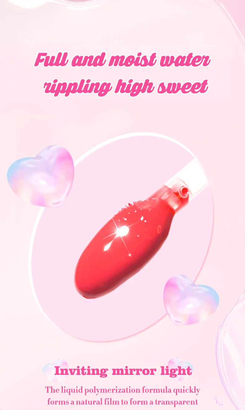 6 Pieces Glass Mirror Lip Gloss Set Hydrating Lightweight Lip Balm Glossy Shimmer Sheer Tint Peach Cherry Pink