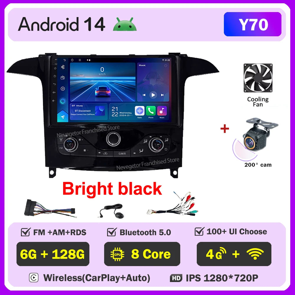 Android 16 Auto Radio For Ford S Max S-MAX 2006-2015 For Ford Galaxy 2014 Carplay Multimedia Video Player Navigation GPS No 2din