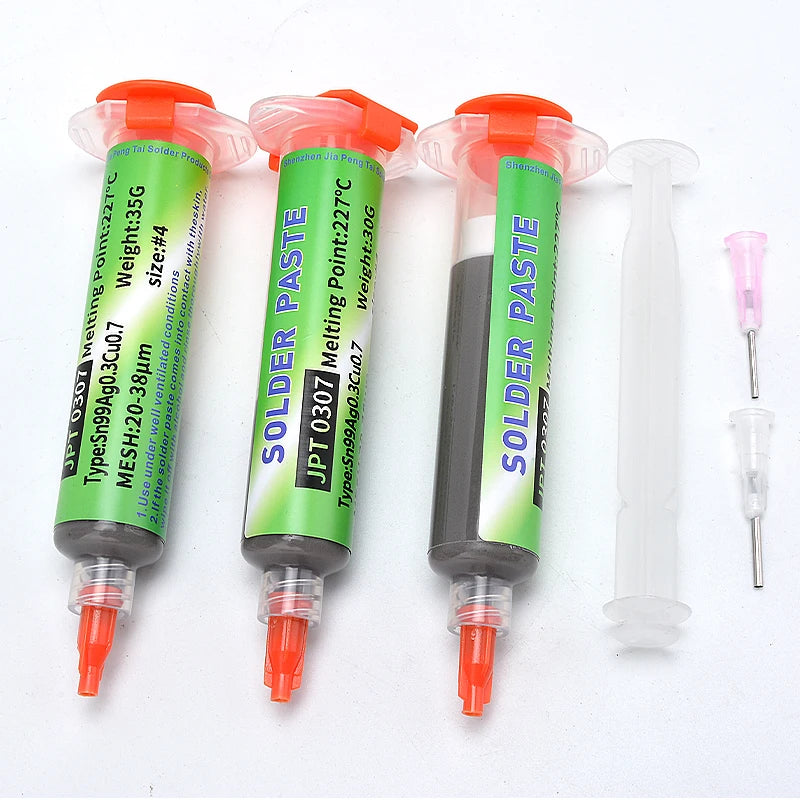 Lead Free High-Temperature Solder Paste Sn99 Ag0.3 Cu0.7 Needle Tube, Mobile Phone USB Socket Repair, LED Soldering