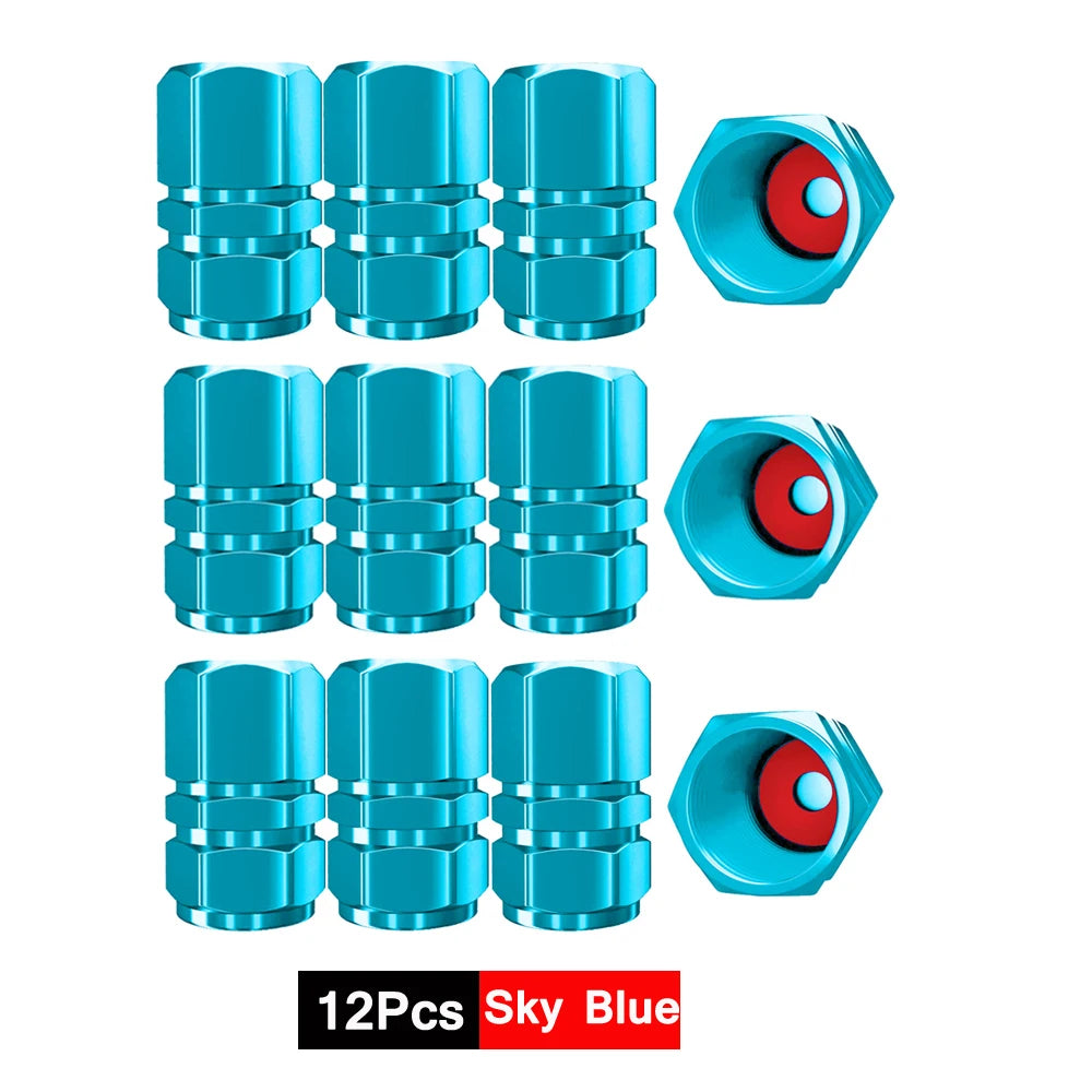 DSYCAR 12Pcs Universal Car Moto Bike Tire Wheel Valve Cap Cover Car Styling for Fiat Audi Ford Bmw Toyota VW Lada Opel Kia