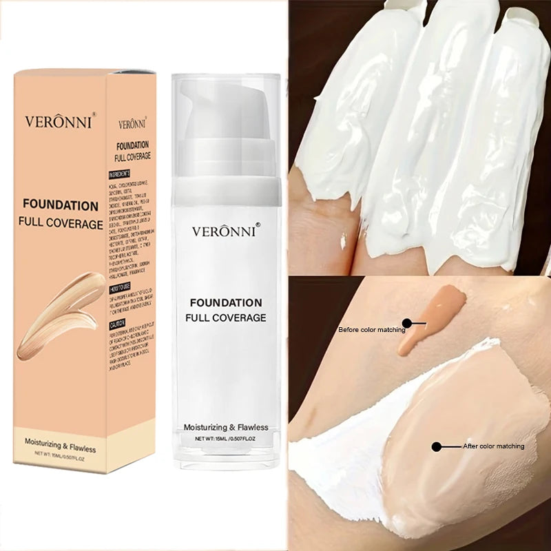 White Liquid Foundation Blending Pure-15ml Silky Creamy Matte Long-Wearing Transfer-Resistant for Stage Cosplay Halloween Makeup
