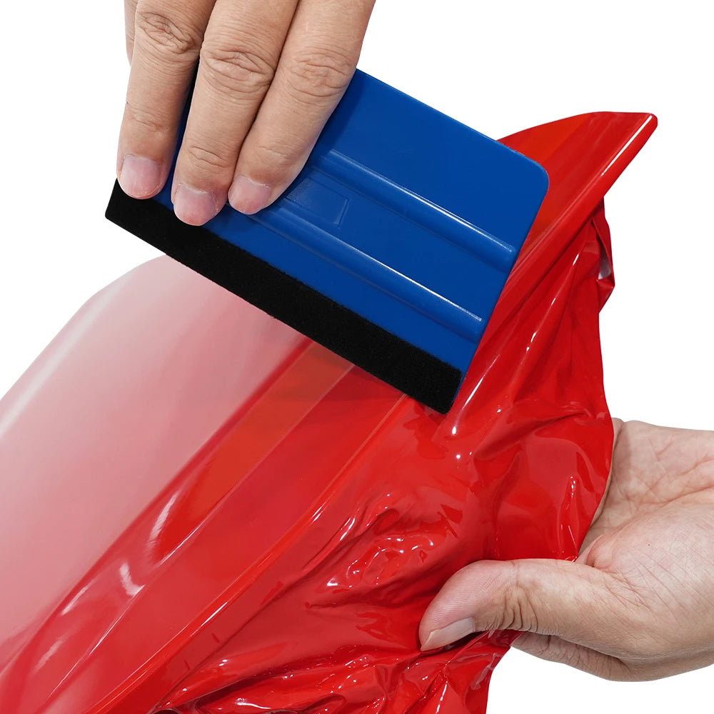 Car Sticker Glossy Red Car Adhesive Vinyl Wrap PET Color Change Film Bubble Free Wrap Film Car Accessories Interior Exterior