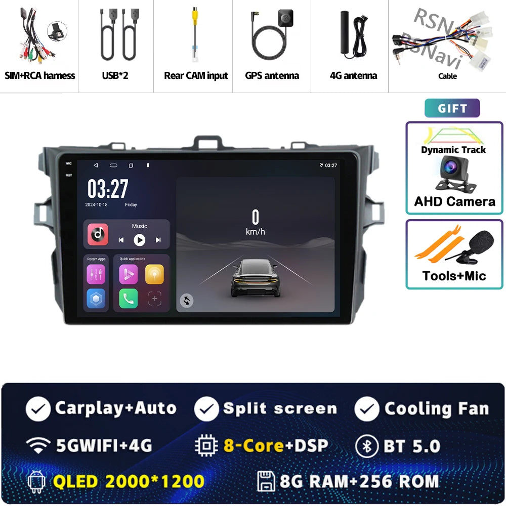 Android 16 Car radio Navigation Multimedia Player For Toyota Corolla 2006 2007 2008 2009 2010 2011 2012 2013 Carplay Auto Stereo