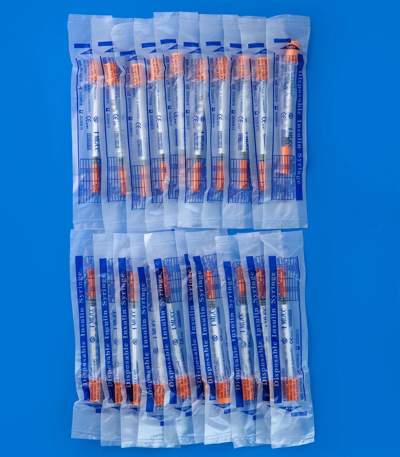 1ml/cc Insulin Syringe Disposable Syringe with Needle, Sterile Individually Packed for Pets, Lab Use