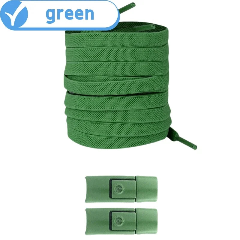 No-Tie Elastic Shoelaces with Press Lock – 8mm Flat Sneaker Laces for Kids & Adults | One Size Fits All Shoes