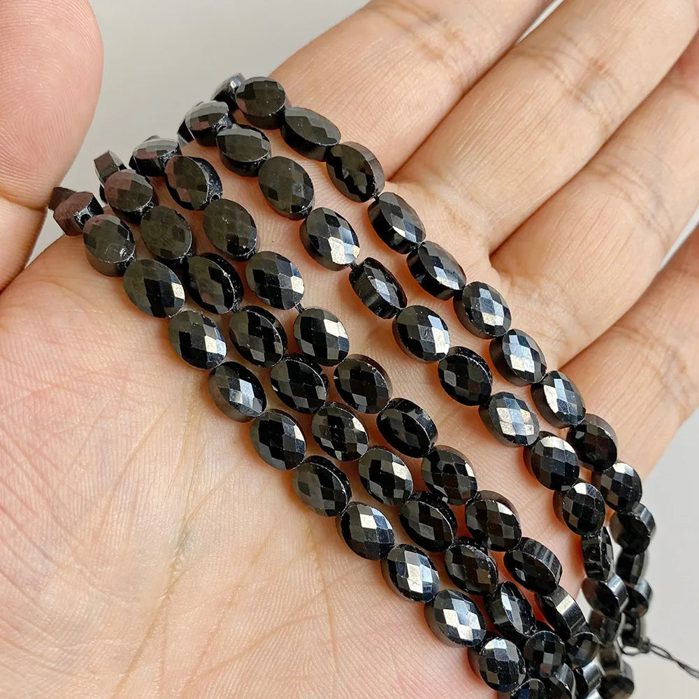 Healing Faceted Gems Beads Oval Shape Natural Crystal Jaspers Stone Loose Beads For Jewelry Making Necklace DIY Bracelet 6x8mm