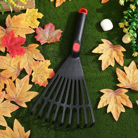 Plastic Garden Leaf Rake – Lightweight Wide Rake for Lawn & Leaves