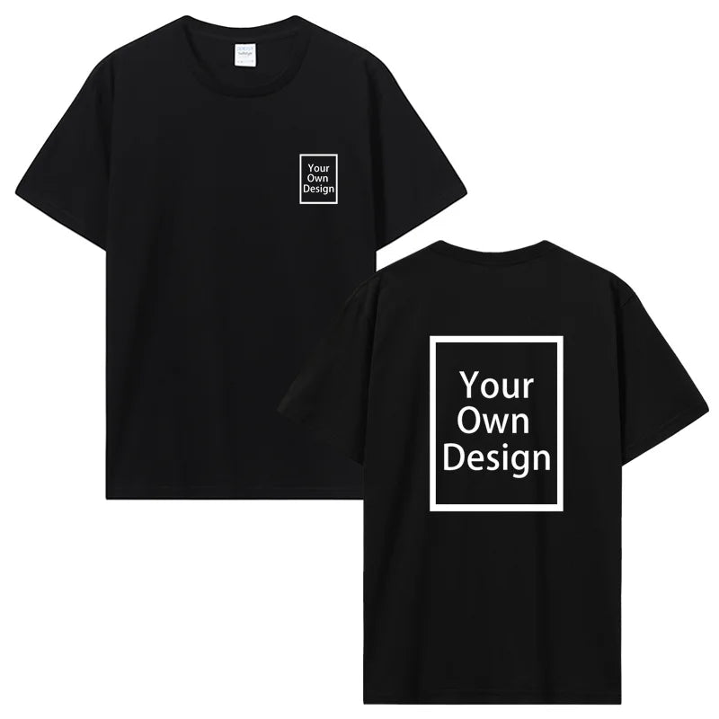 Custom Cotton Customized Print Short Sleeve T Shirt Men Women Tops Tees DIY Your Like Photo Or Logo Cotton T-shirt Men Clothing