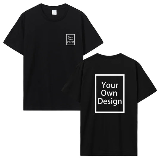Custom Cotton Customized Print Short Sleeve T Shirt Men Women Tops Tees DIY Your Like Photo Or Logo Cotton T-shirt Men Clothing