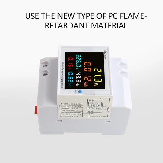 6IN1 Din Rail AC Monitor 110V 220V 380V 100A Voltage Current Power Factor Active KWH Electric Energy Frequency Meter