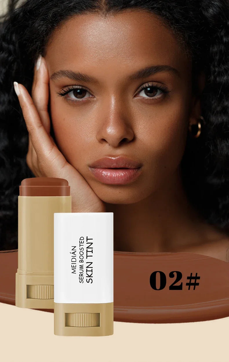Bronze Foundation Stick Serum Boosted Skin Tint Silky Texture Moisturizing Coverage Concealer Base Even Skin Tone Makeup