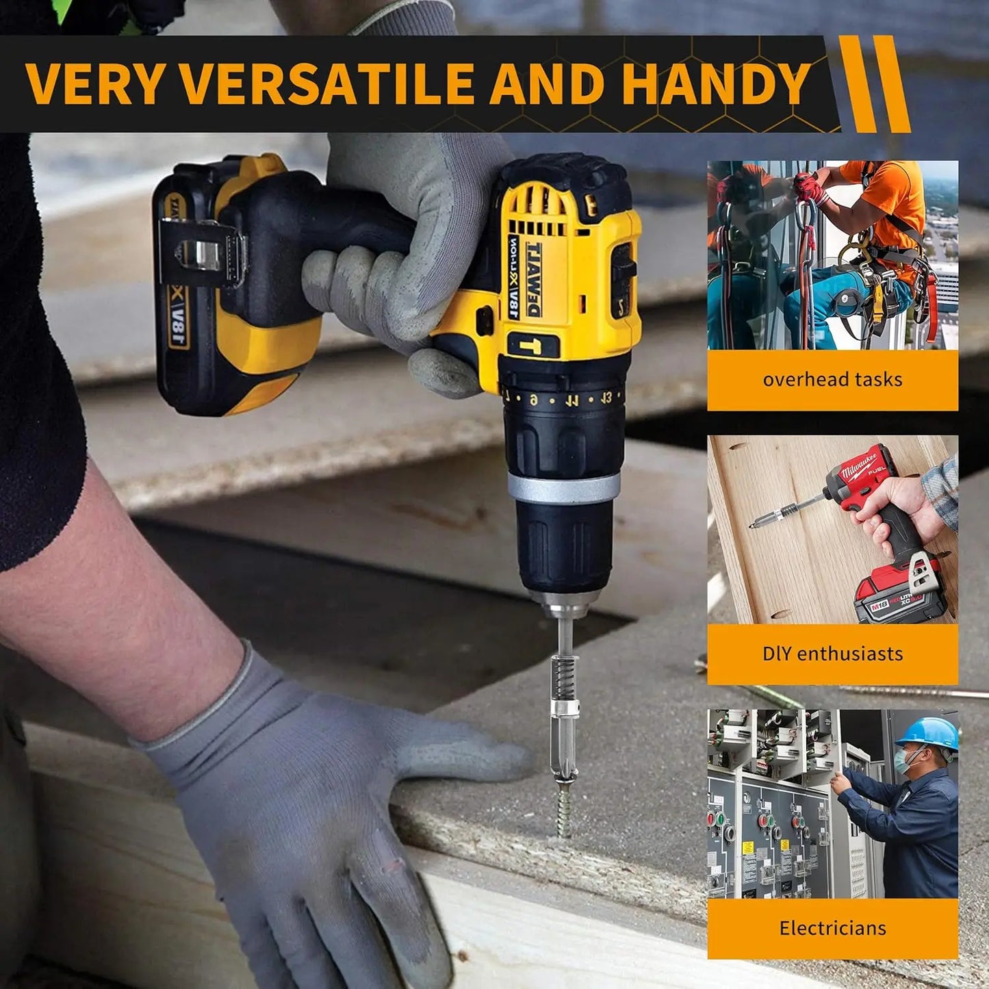Spring-Loaded Screw Holder Drill Bit Anti-Drop Screwdriver Bit Fixing Clamp Set Screw Holder Drill Bit Phillips Screwdriver Bit