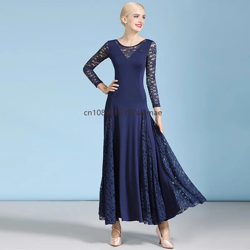 Women's long-sleeve standard ballroom dress