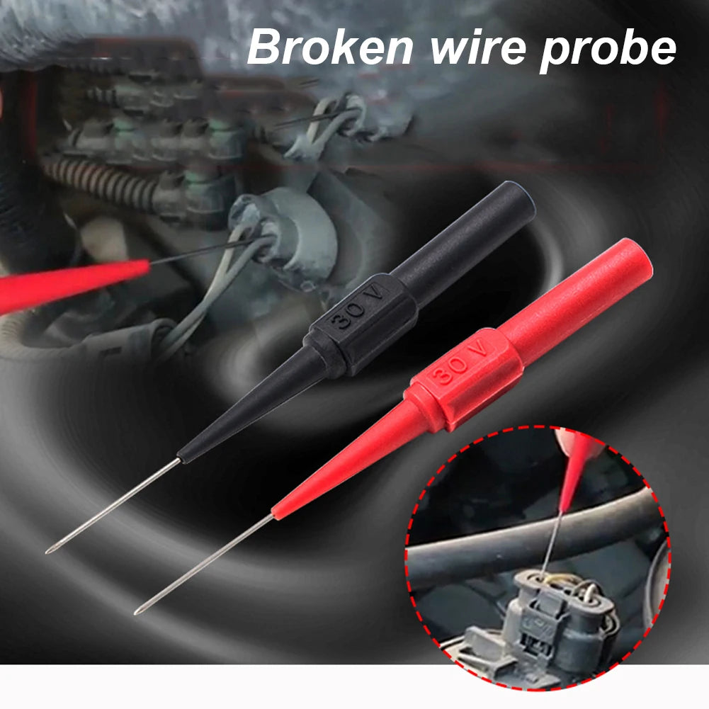 10pcs Insulation Piercing Needle Sensitive Non-destructive Multimeter Test Probes Accurate Acupuncture Car Tool for Banana Plug