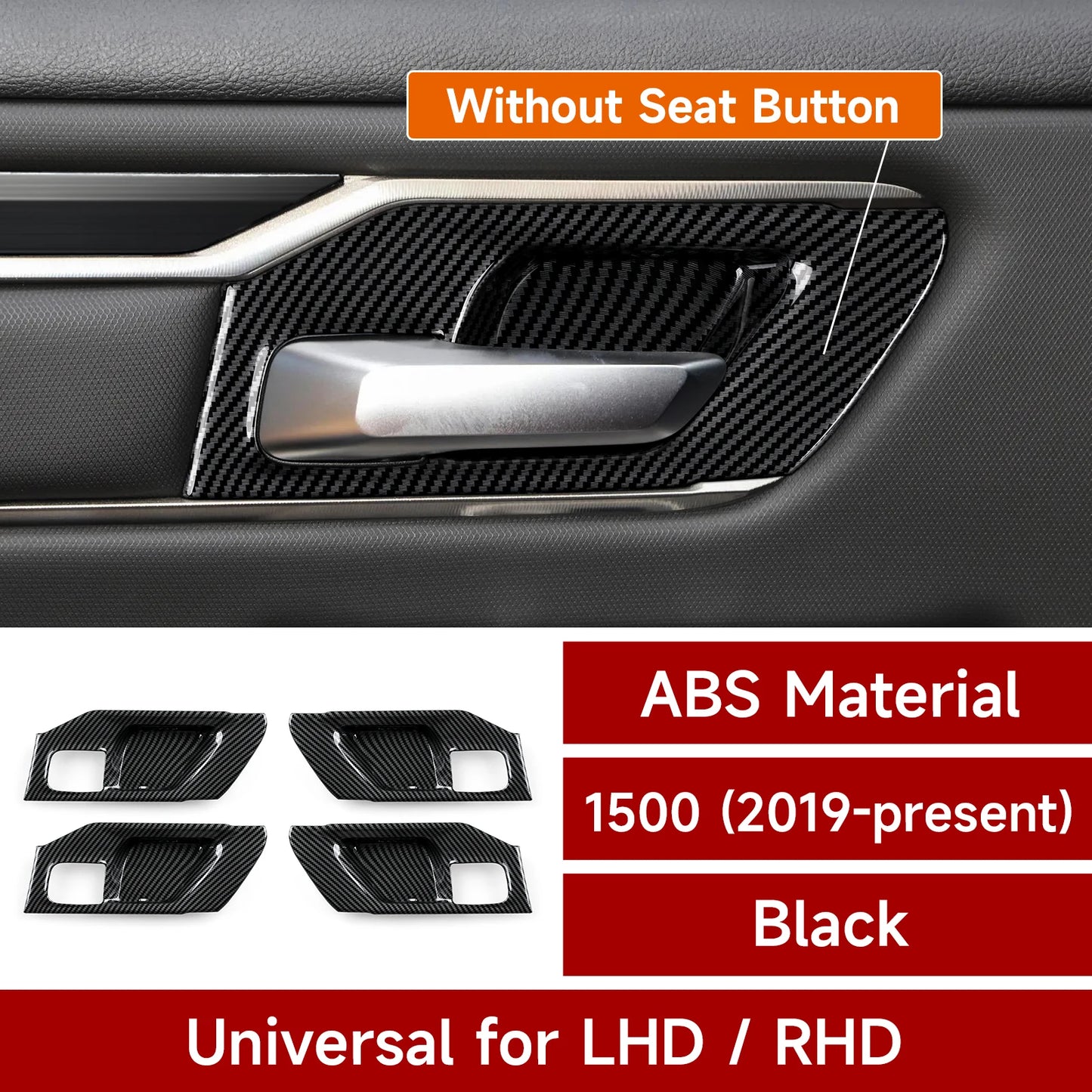 Carbon Fiber Interior Trim Sticker Kit for Dodge RAM 1500/2500/3500 2019-2026