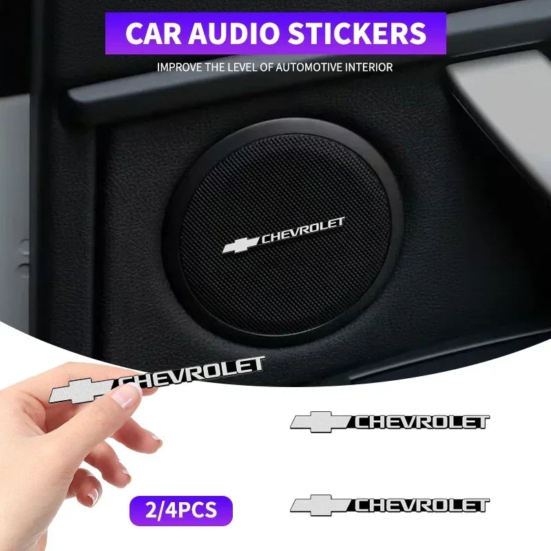 Chevrolet 3D Aluminum Sticker Decal Fit For Chevrolet Silverado Impala Malibu Equinox Cruze Camaro Blazer Spark Aveo TrailBlazer
