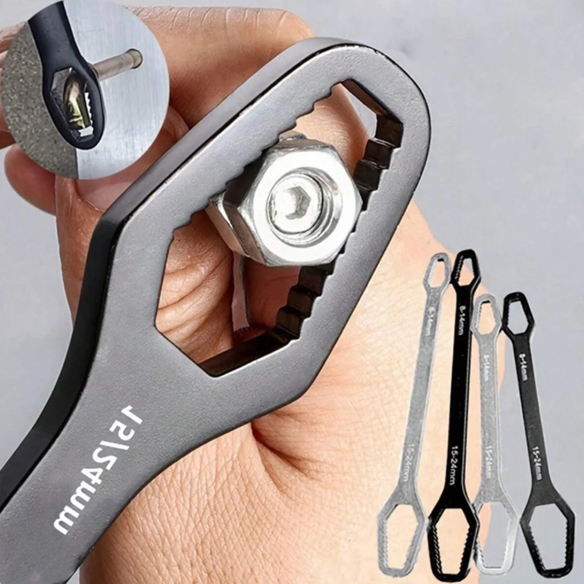 1pcs headed multifunctional universal wrench universal wrench self tightening drooping wrench repair tool for household mainten