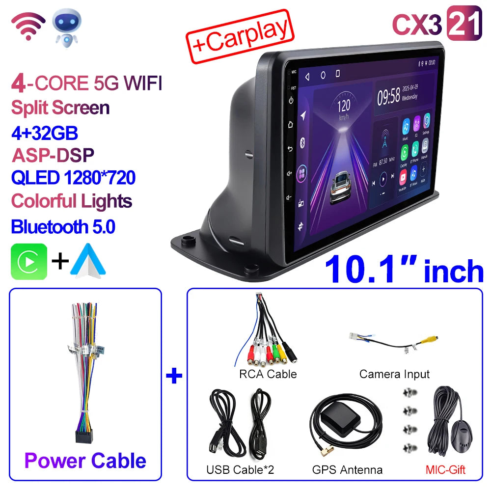 CAIXI 9"/10" Universal 2-DIN Android Car Stereo — CarPlay, GPS Navigation, Truck & Car Fit