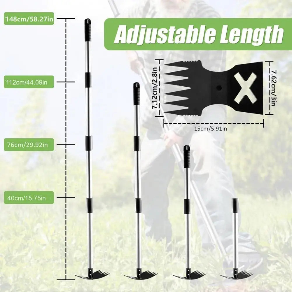 Long-Handle Weed Puller – 2-in-1 Stand-Up Root Remover for No-Bend Lawn Weeding