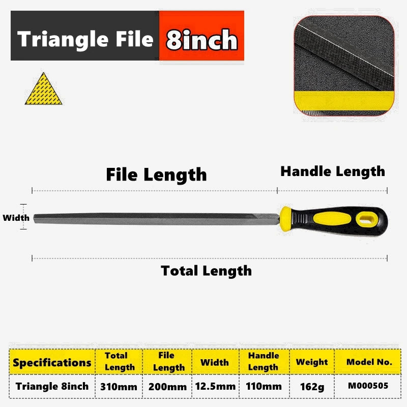 6/8/10 inch High Carbon Steel File, Files Tools for Metal Wood and Stone Trimming, Shaping, Bastard File with Uniform Teeth