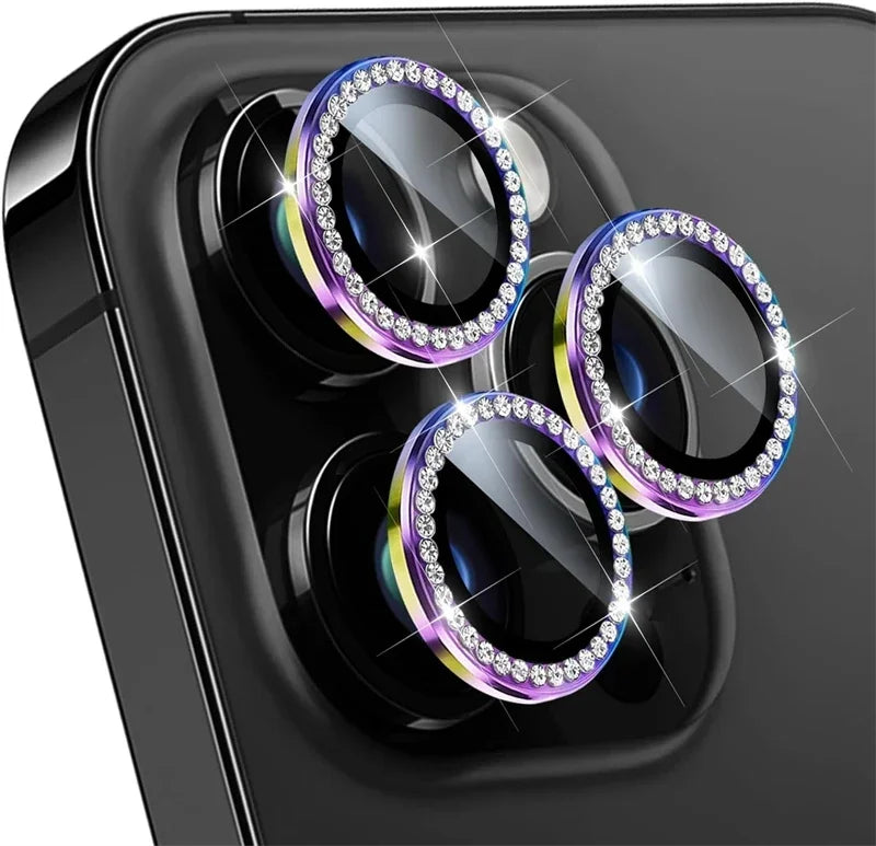 Glitter Diamond Rhinestone Camera Lens Protector for iPhone 17 Air 16 16Pro 15 14 Pro Max Plus 13 12 Mini 11 16Pro 13Pro 12Pro