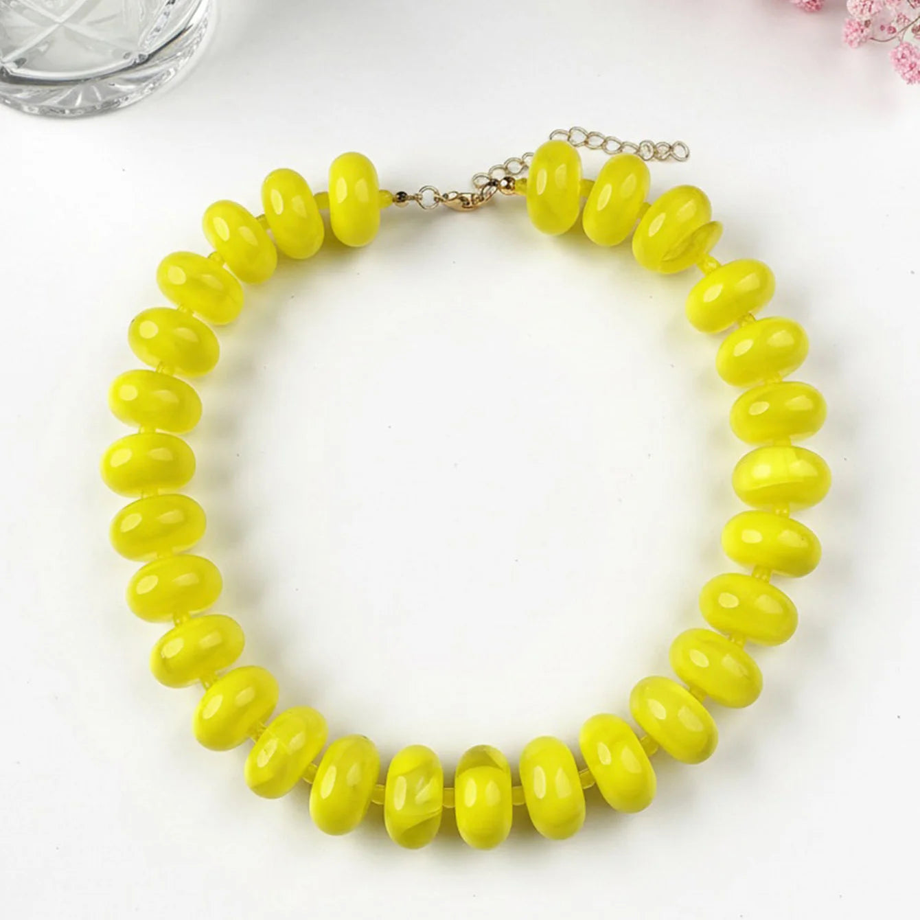1pc Bohemian Fashion Casual Dopamine Acrylic Bead Necklace Charms Chunky Jewelry Suitable for Women