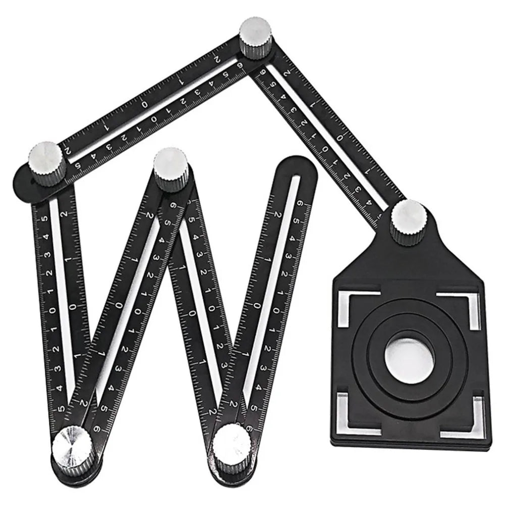 6-Fold Angle Measuring Ruler, Aluminium Tile Drilling Template