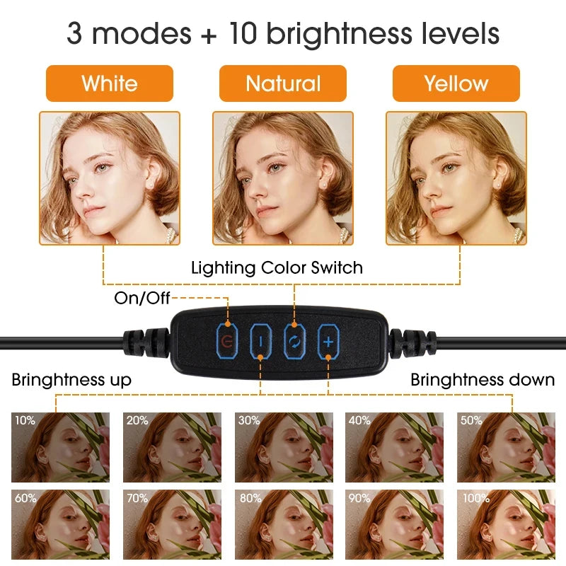 10 inches Damaged Ring Lamp Repair Replacement Parts Dimmable LED Selfie Ring Light USB Lamp Photography Ringlight for Tik tok